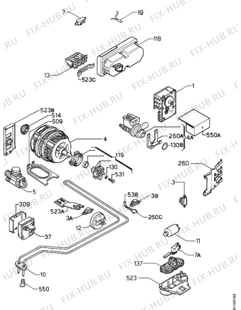 Взрыв-схема посудомоечной машины Privileg 045679 8 - Схема узла Electrical equipment 268